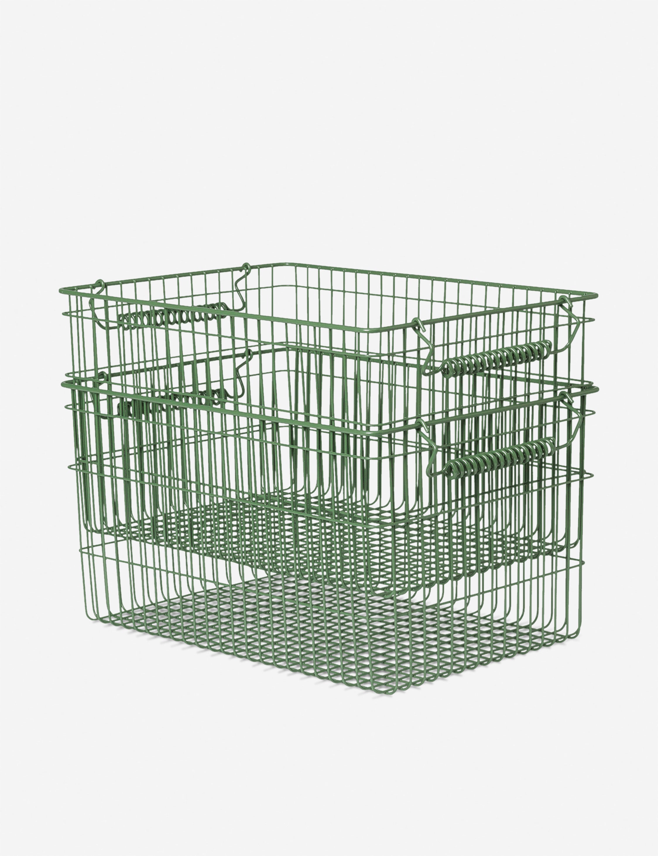 Ferm Living Cala Stackable Baskets - Set of 2, Woven Storage Bins for Home Organization - Perfect for Bathroom, Bedroom, or Kitchen Storage