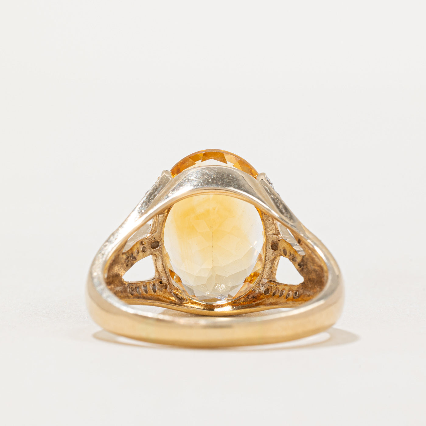 7.20ct Citrine & 0.23ct Diamond Cocktail Ring - Size 10.5 | Elegant Statement Jewelry for Evening Parties & Special Occasions