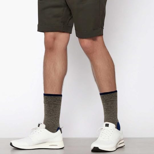 Dr. Motion Men's Compression Crew Socks - 3 Pairs for Hiking, Walking & Outdoor Activities with Enhanced Cushion & Breathable Arch Support - Ideal for Sports, Travel & Daily Wear