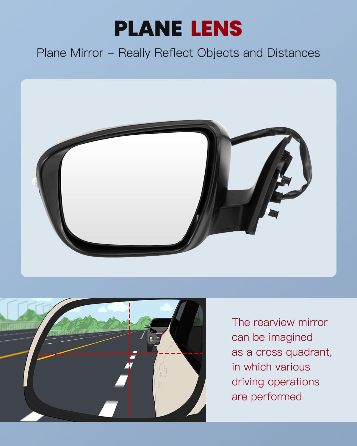 Black Heated Power Adjustable Left Side View Mirror with LED Turn Signal & Camera - Compatible with Nissan Rogue 2014-2018 Models | Perfect for Night Driving & Parking Assistance