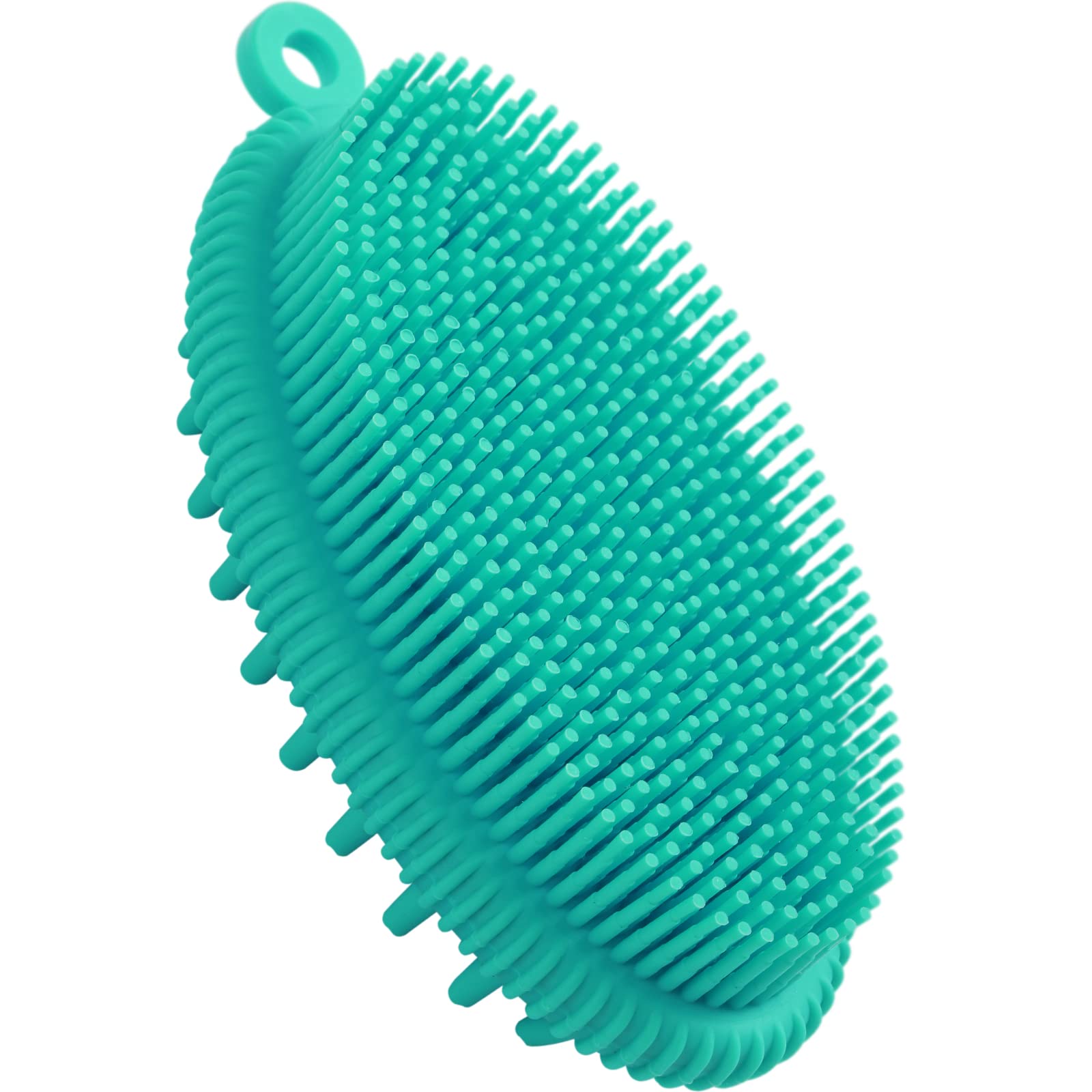 ELFRhino Silicone Body Scrubber - Gentle Exfoliating Loofah & Soft Body Brush for Women & Men | SPA Massage Skin Care Tool & Scalp Massager | Perfect for Shower, Bath & Relaxation (Blue, 1 Pack)