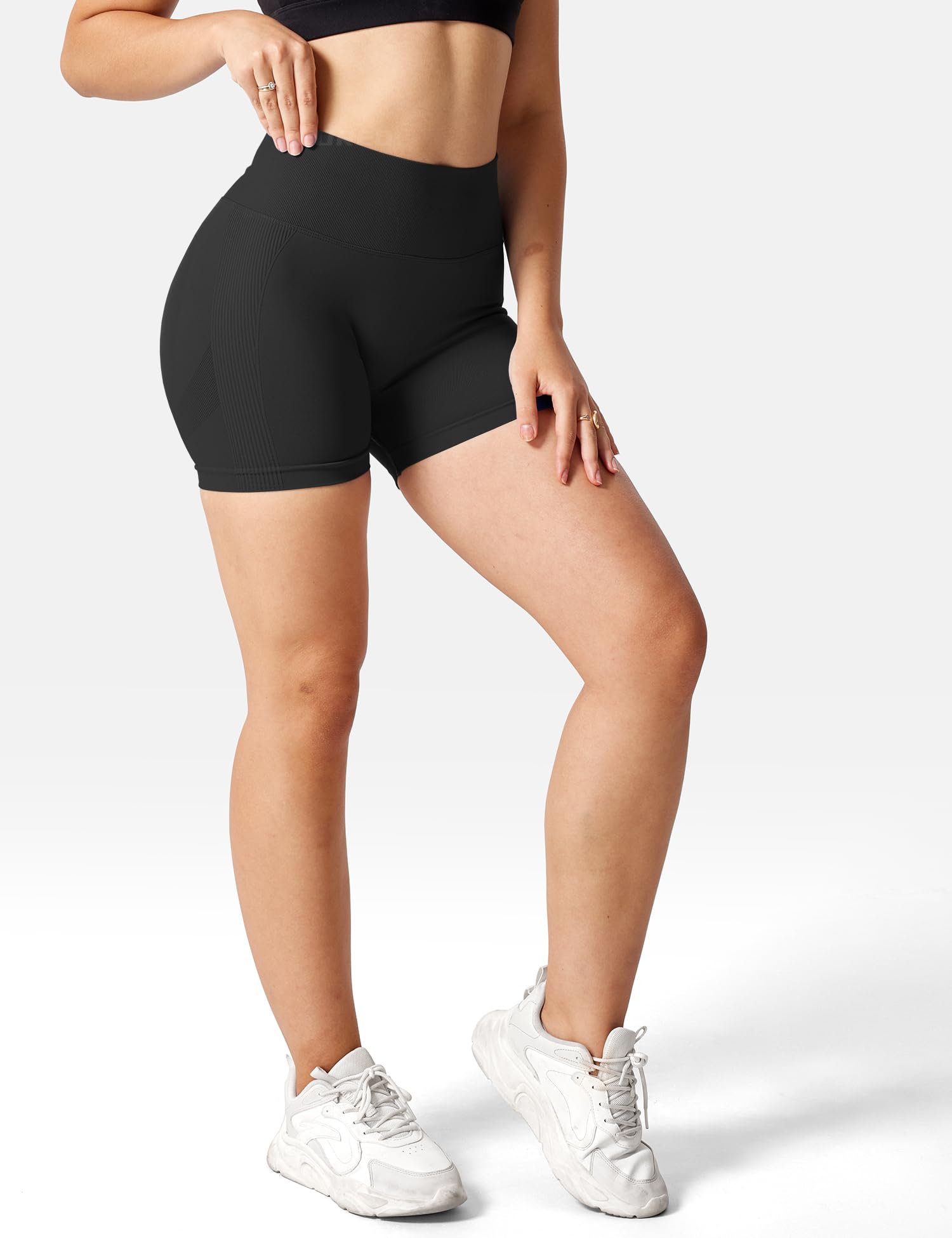 YEOREO Women's High Waist Yoga Shorts - Seamless Workout Gym Cycling Leggings for Running & Fitness - Comfortable Contour Smile Design for Active Lifestyle