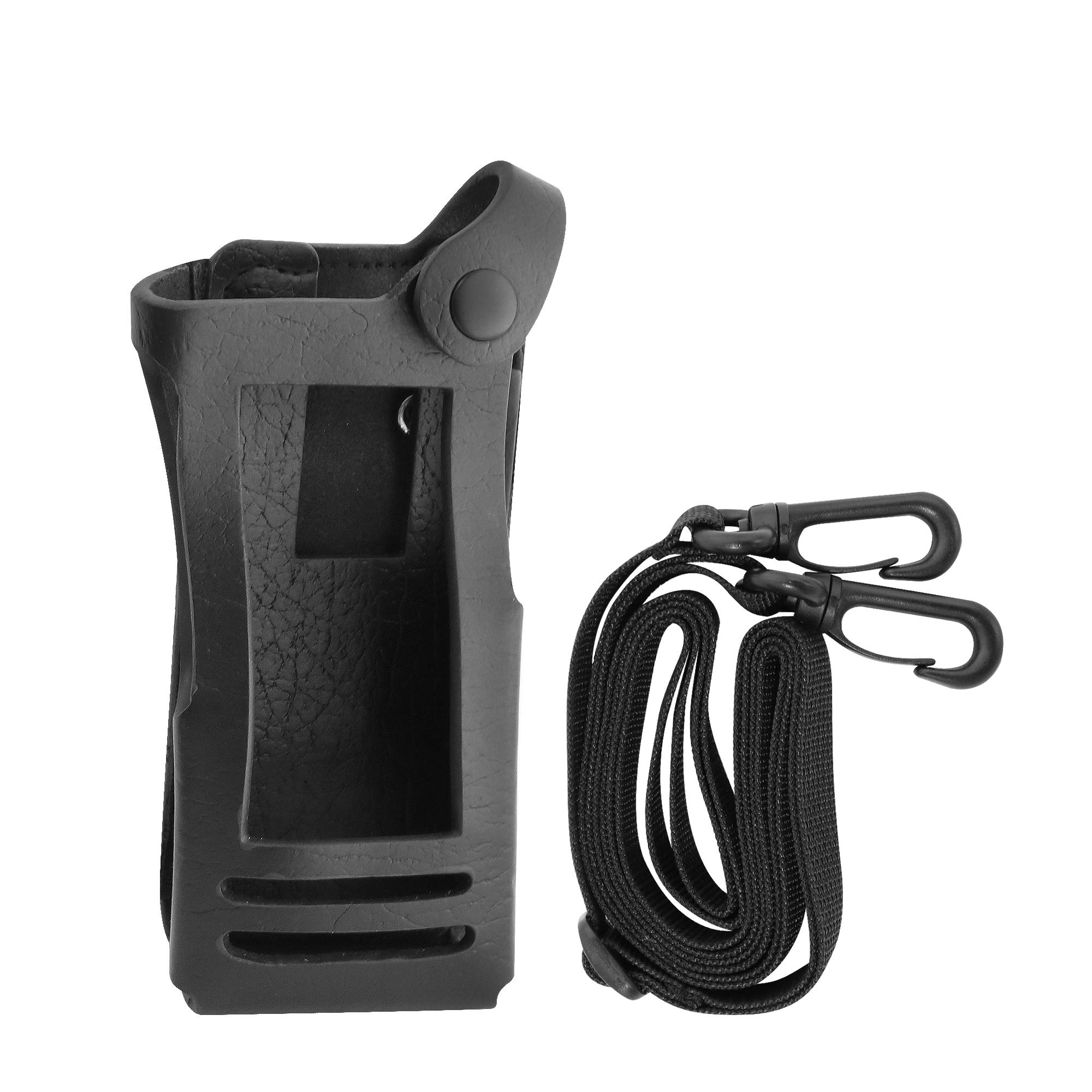 Premium Hard Leather Carry Case for Two-Way Radios - Compatible with Motorola PMLN5021, XPR6550, XPR6580 - Durable Protection for Construction, Security & Outdoor Adventures