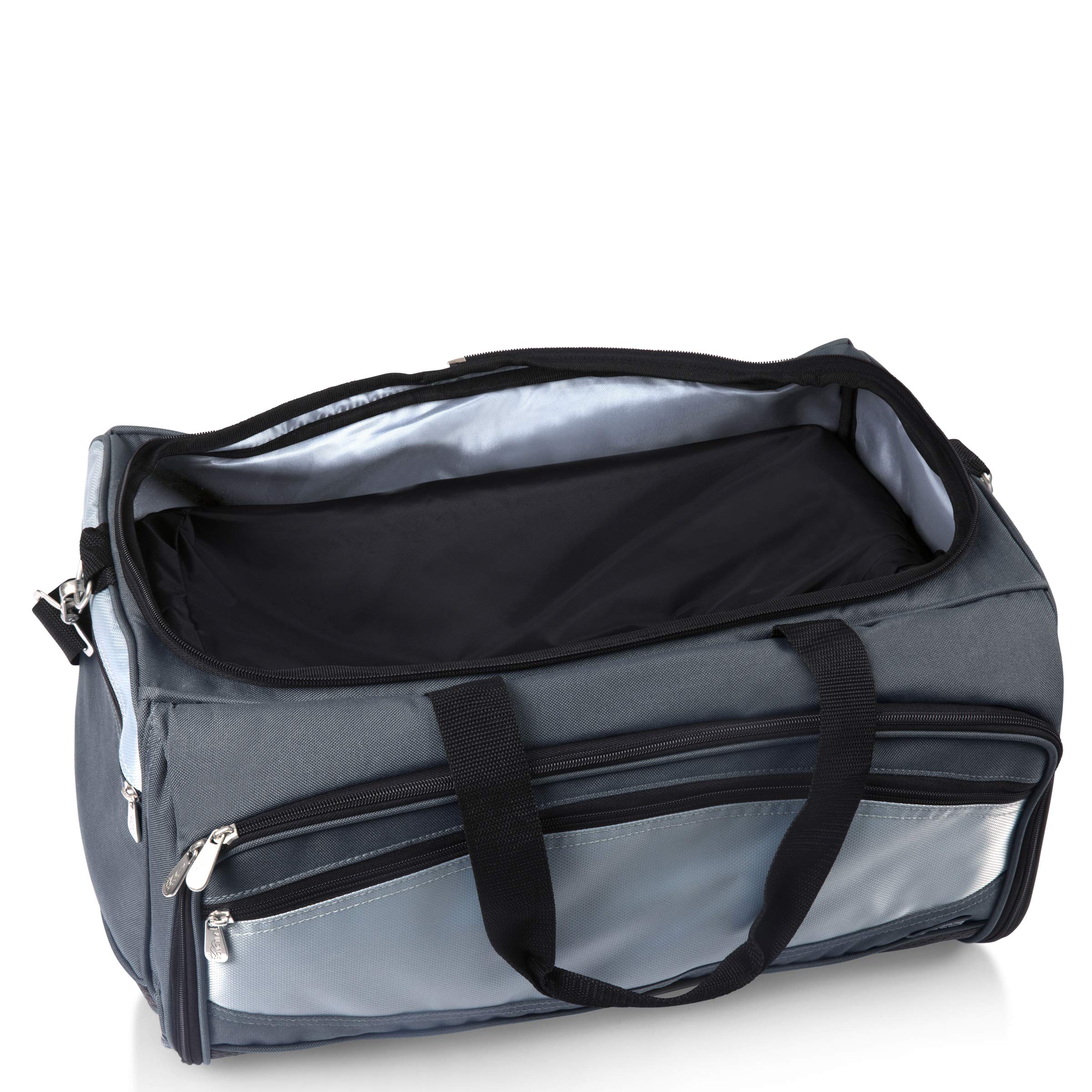 ONIVA - Picnic Time Brand Buccaneer Portable Charcoal Grill & Cooler Tote Combo (Black with Gray Accents) - Perfect for Camping, Beach Outings, and Backyard BBQs