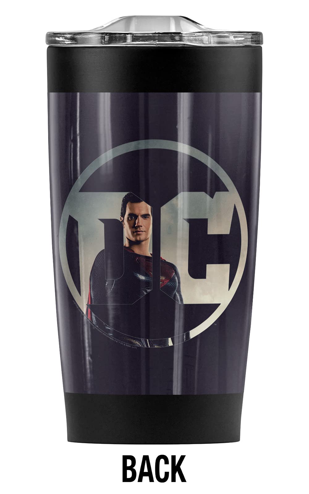 Justice League DC Comics Superman 20 oz Stainless Steel Tumbler - Vacuum Insulated Travel Mug with Leakproof Lid | Keeps Drinks Hot/Cold for Hours | Perfect for Coffee, Tea, Iced Beverages | Office, Gym, Camping, Car Commute