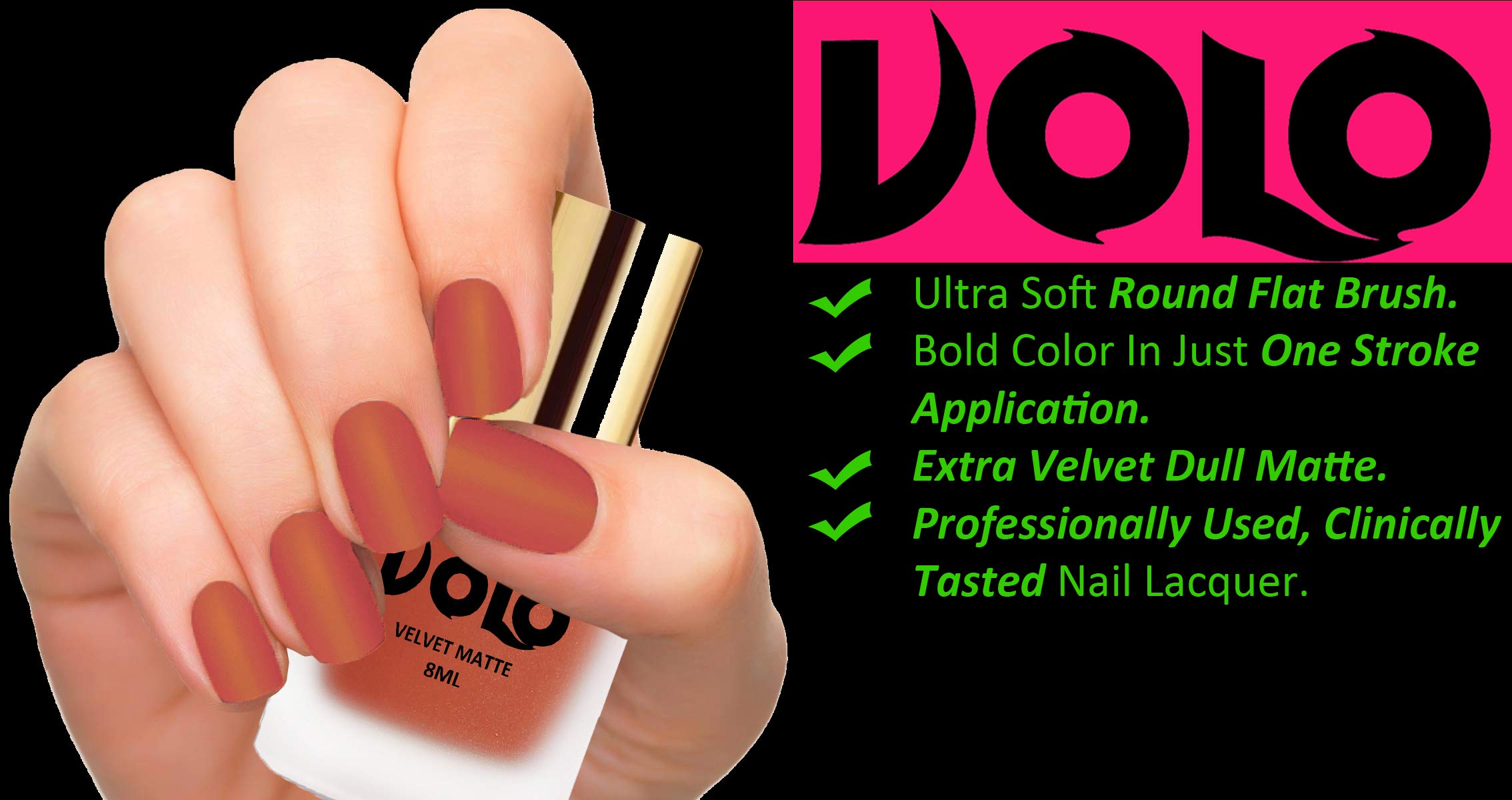 Volo Velvet Matte Nail Polish Set - 4 Colors (Tomato Red, Carrot Red, Navy Blue, Dark Wine) 32ml Each | Long-Lasting, Non-Chip Formula for Parties, Weddings & Special Occasions