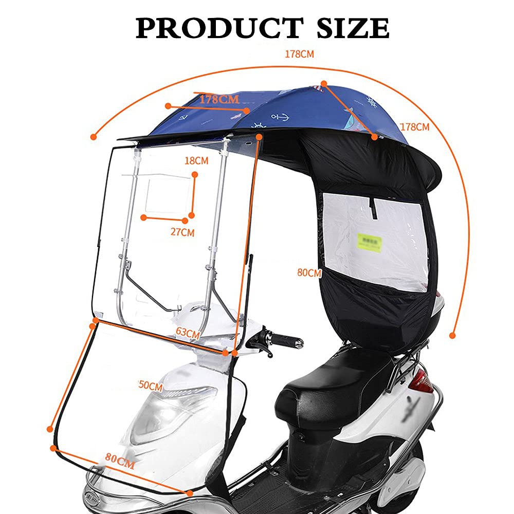 Waterproof Scooter Cover - HD Transparent Windproof & Rainproof Sunshade for Electric Bikes & Scooters | Outdoor Commuting & Parking Protection - A-Green