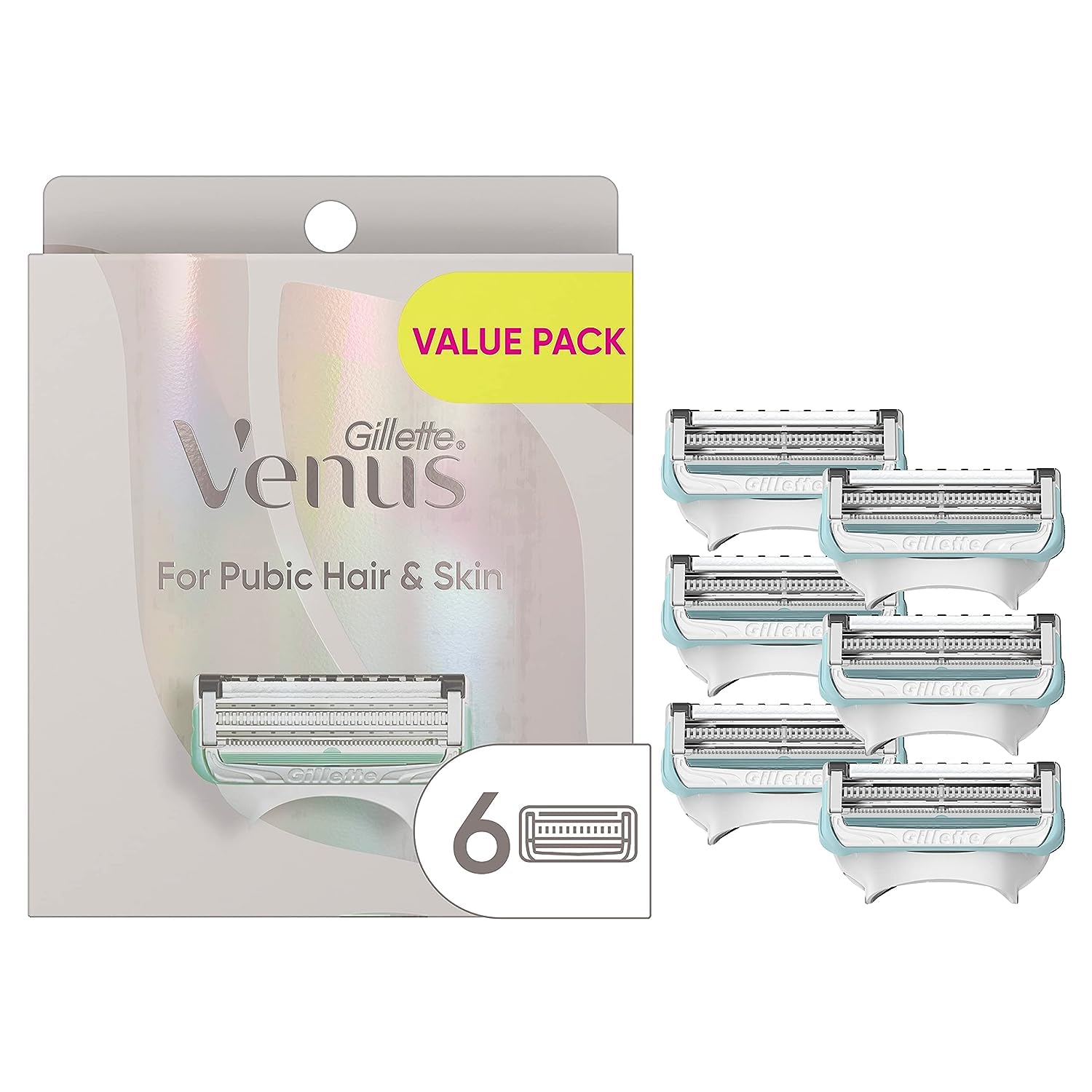 Gillette Venus Women's Bikini & Intimate Grooming Razor Set with 6 Refill Blades - Smooth Shaving for Legs, Underarms & Bikini Area