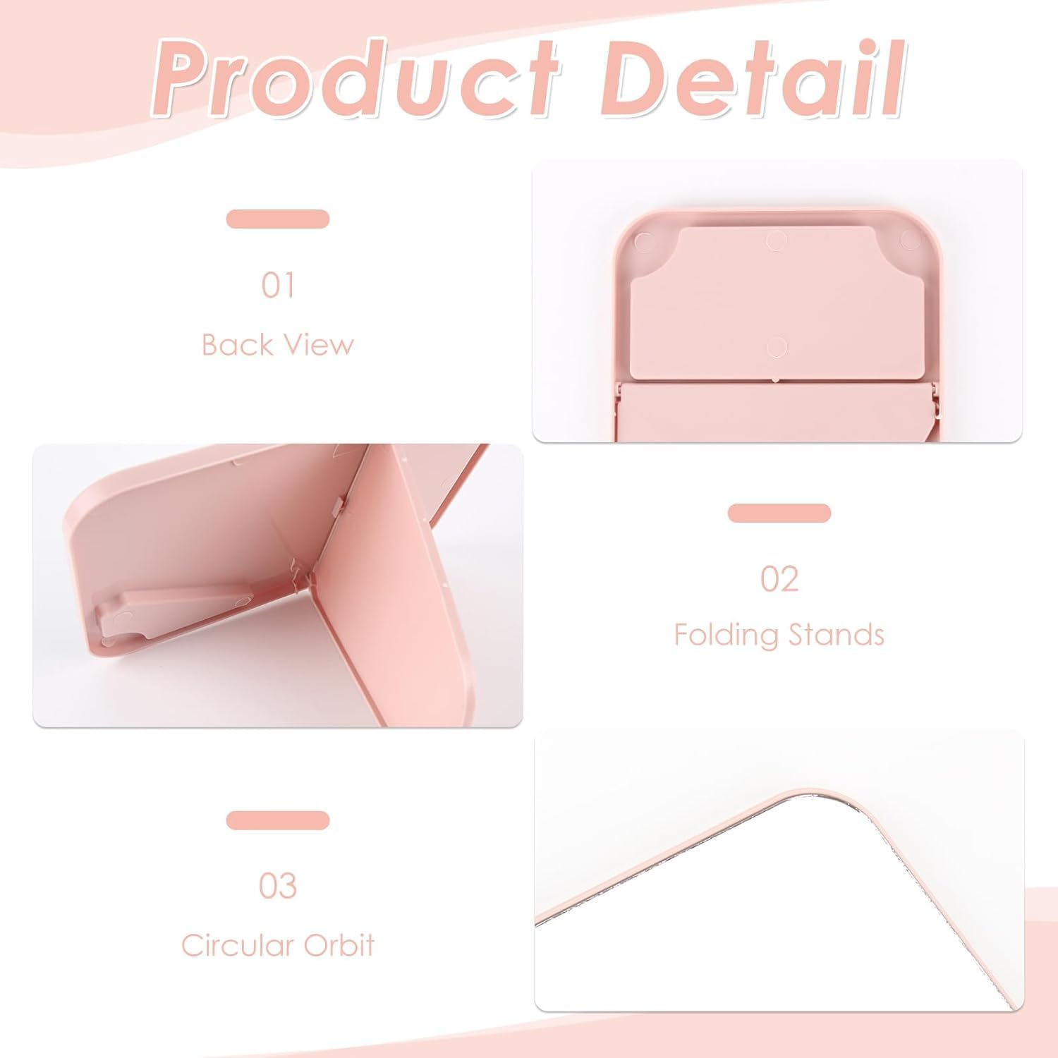 YANCI® Portable Plastic Mirror for Camping & Travel - Compact Makeup Mirror for Skincare, Shaving, Brushing Teeth, Flossing, Hairstyling & Contact Lenses - Perfect for Home, School, Office & Outdoor Use (Pink)