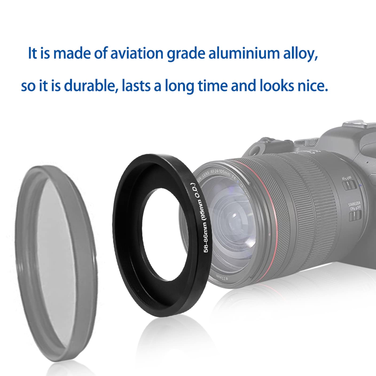 95mm Matte Box Lens Adapter Rings - Step Up Ring for Professional 95mm OD Matte Box - Perfect for DSLR, Mirrorless & Cinema Camera Rig Setups