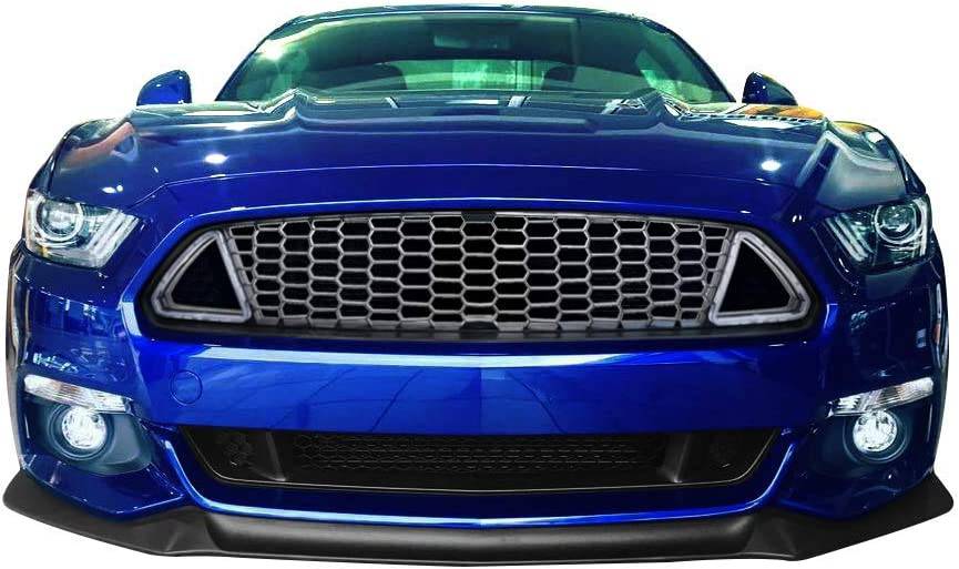 2015-2017 Ford Mustang Front Bumper Grille with LED Lights - Black Mesh Hood Insert for Enhanced Style & Performance | Perfect for Car Shows & Night Driving