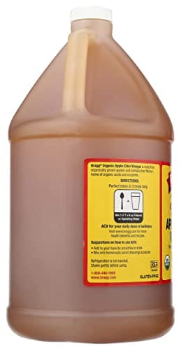 Organic Apple Cider Vinegar with The Mother - USDA Certified, Raw & Unfiltered - 1 Gallon - Perfect for Detox, Weight Loss & Healthy Digestion