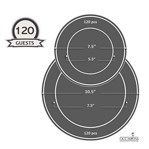 Premium 240-Piece Disposable Plastic Plate Set for Weddings & Parties - 10.5