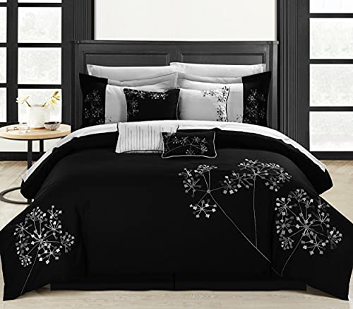 Floral Black White