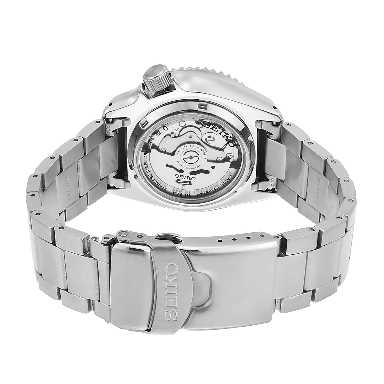 Seiko SRPD63K1 Men's Silver Analog Sports Watch - Durable Stainless Steel Case & Band, Water Resistant for Swimming, Diving & Outdoor Activities