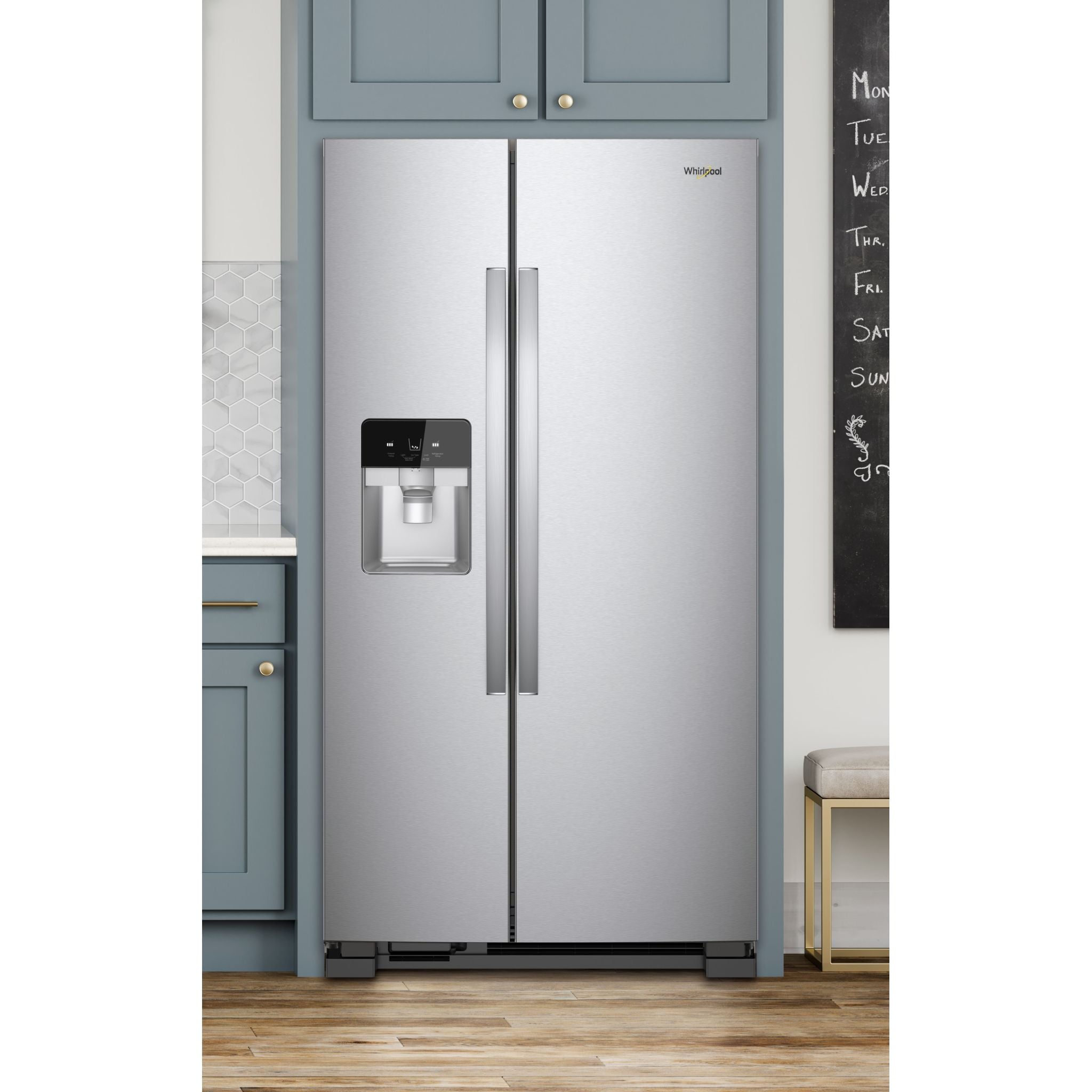Whirlpool WRS321SDHZ 36 Inch Side by Side Refrigerator - Fingerprint Resistant Stainless Steel, Energy Star Certified - Perfect for Modern Kitchens & Open Floor Plans