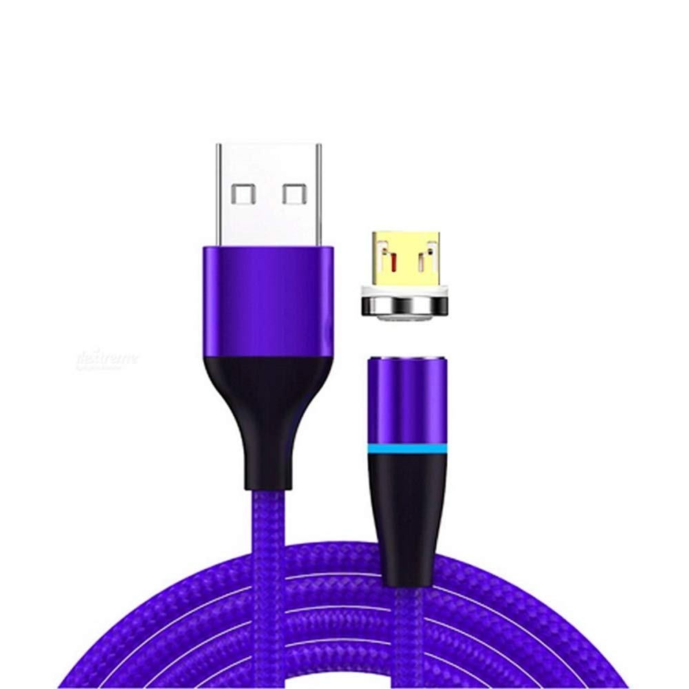 HUIFANGBU 3A Fast Charging USB to Micro USB Cable - 480Mbps High-Speed Data Transfer, Magnetic Charging Cable for Smartphones (1m, Black/Red/Blue/Silver) - Perfect for Home, Office & Travel Charging