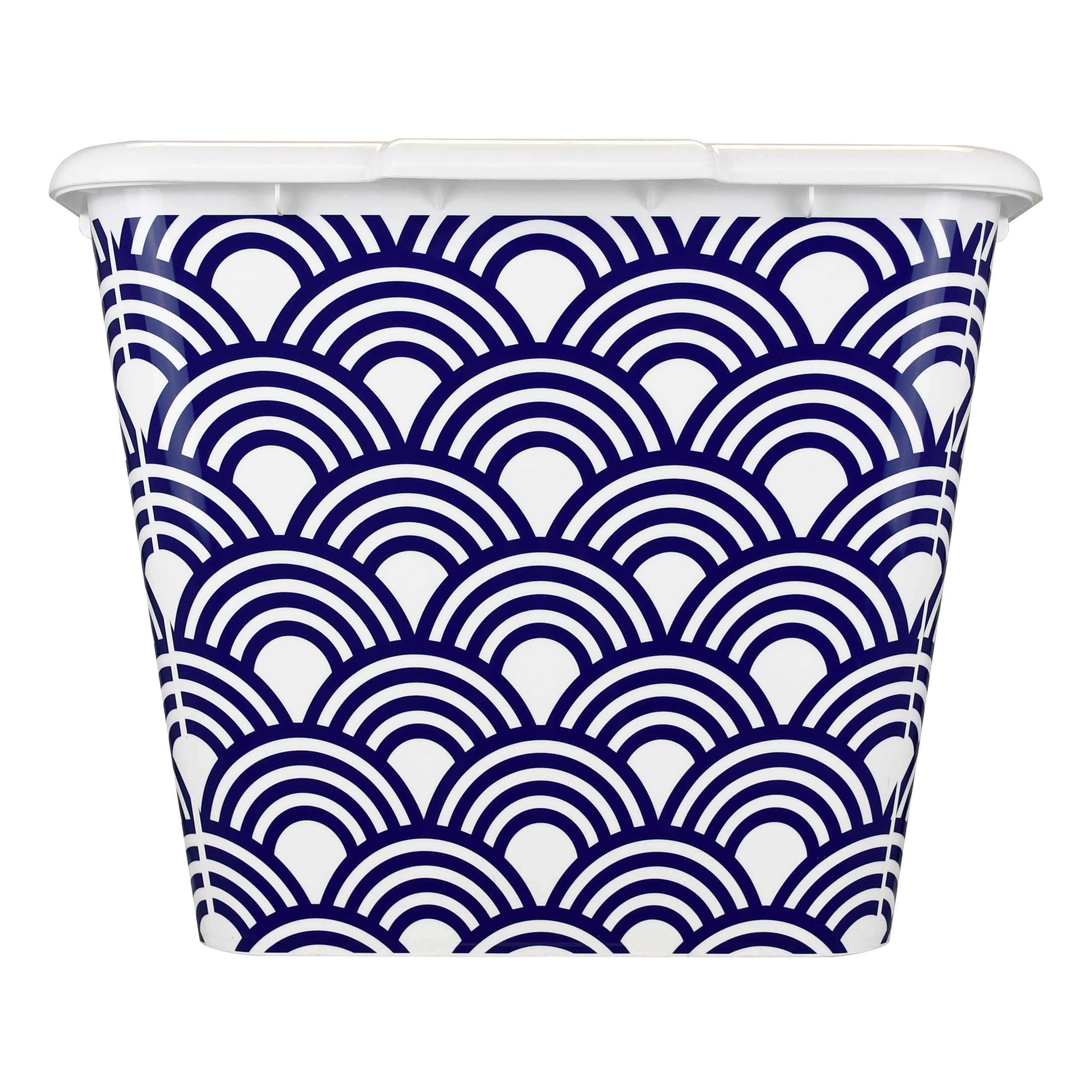 14.5-Gallon Stackable Plastic Storage Bins with White Lids - 4-Pack Blue Rainbow Containers for Home Organization, Garage Storage & Moving Supplies