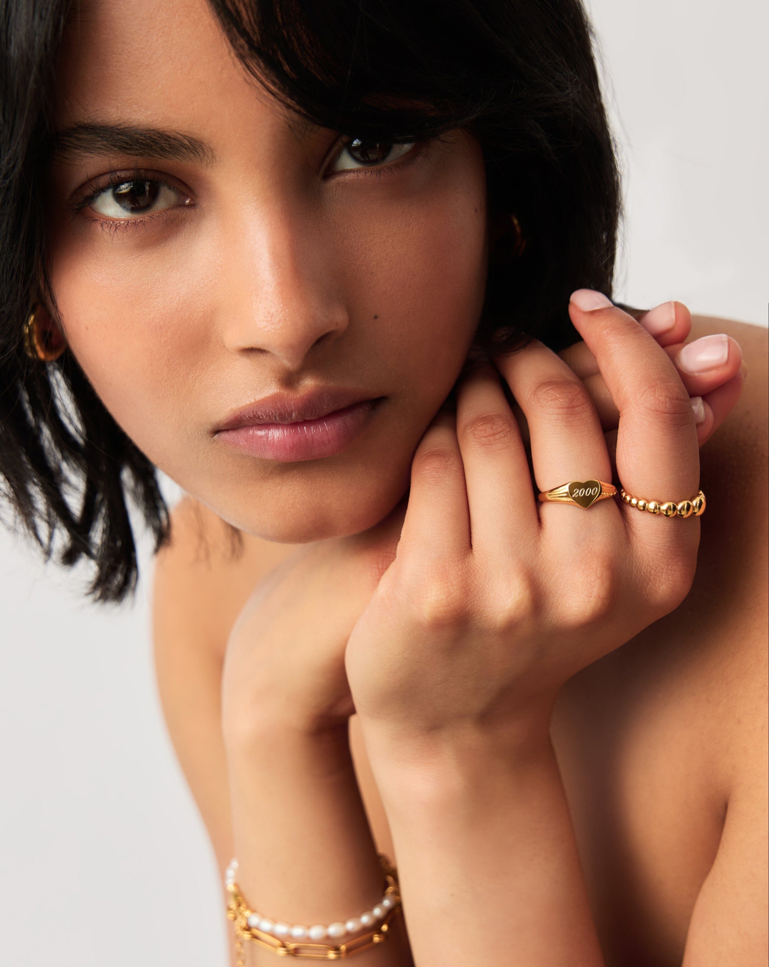 Personalized Engravable Heart Signet Ring - 18k Gold Vermeil for Women | Custom Name Initial Jewelry Gift for Her | Perfect for Valentine's Day, Anniversary & Special Occasions
