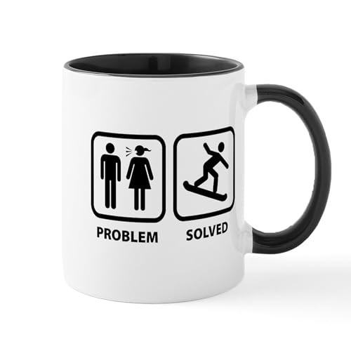 White/Black Inside - Problem Solved Snowboarding Mug