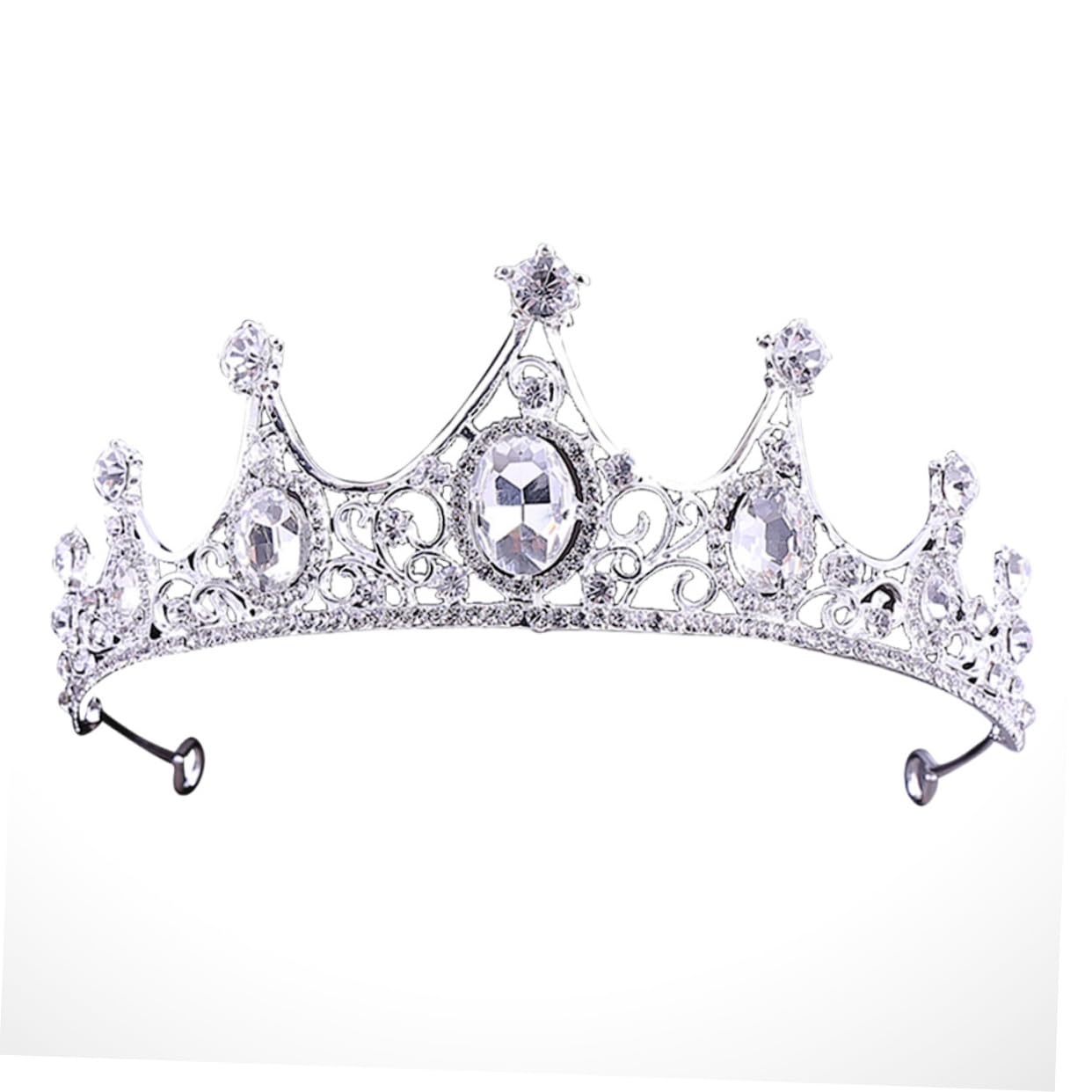 Elegant Baroque Crystal Tiara Headband for Weddings – Bridal Hair Accessories with Rhinestones, Princess Headpiece for Bride, Prom & Special Occasions