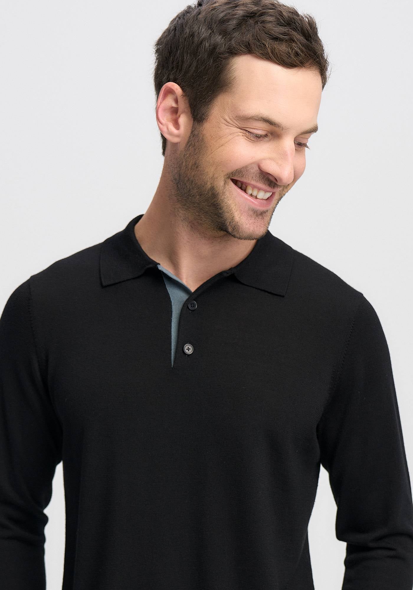 Harry Long Sleeve Polo Shirt for Men - Comfortable Cotton Knit Business Casual Wear - Perfect for Office, Golf & Outdoor Activities