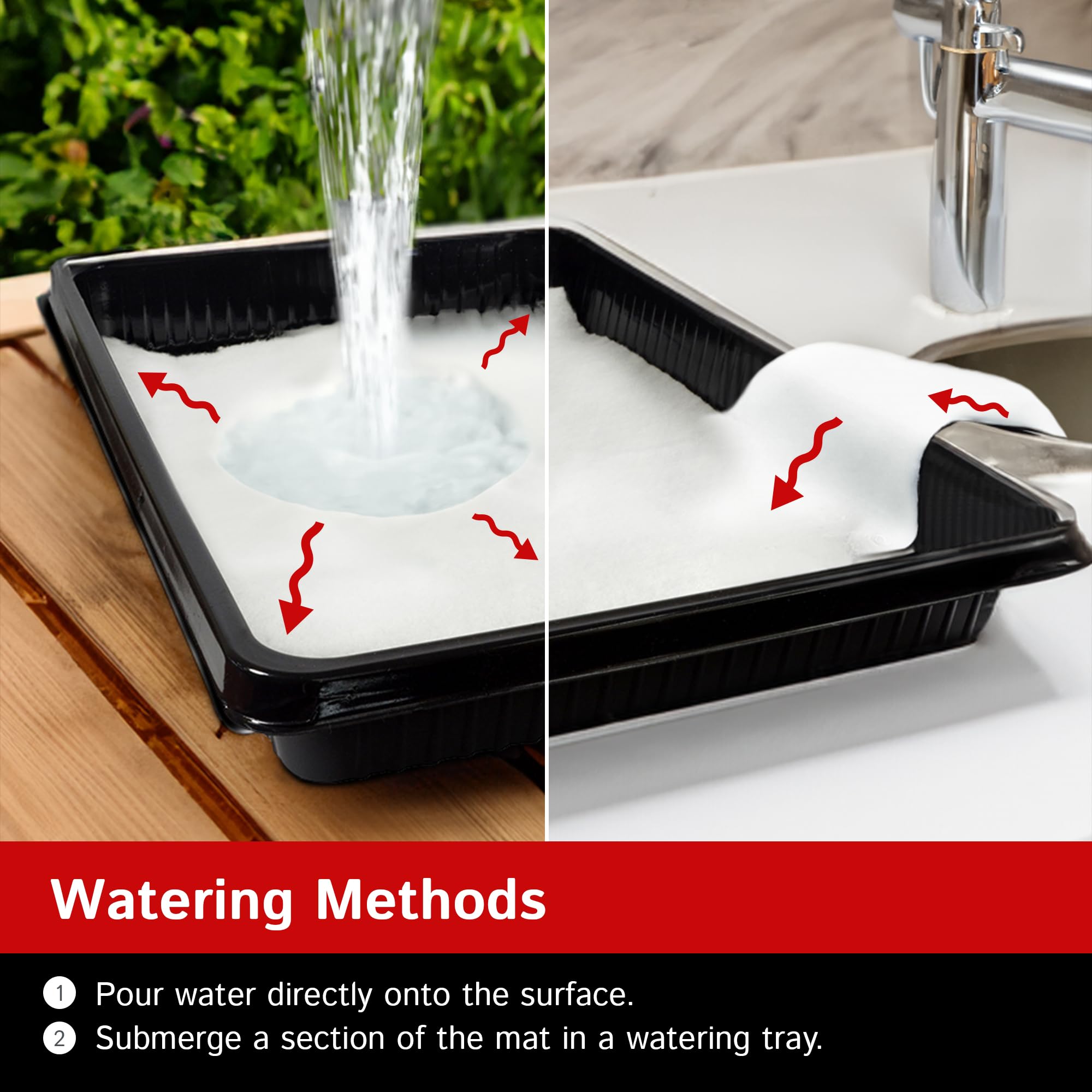 The Felt Store Kapmat Self-Watering Plant Mat - Premium Capillary Watering Mat for Potted Plants, Greenhouses & Indoor Gardens | Automatic Moisture Control, Easy to Cut & Reusable | Perfect for Vacation Plant Care, Herb Gardens & Hydroponics (White)