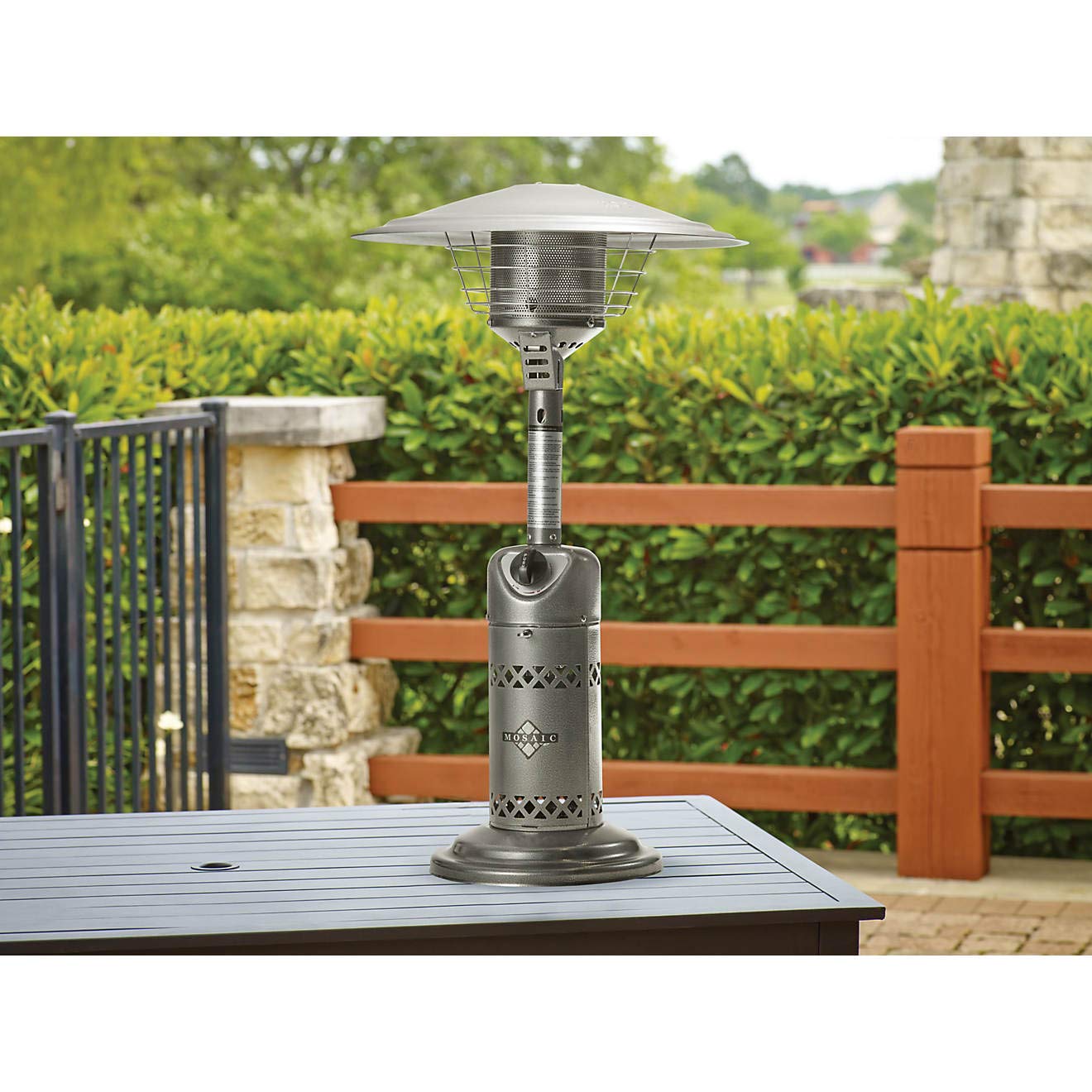 Efficient 10,000 BTU Mosaic Tabletop Patio Heater with Advanced Burner System - Perfect for Outdoor Dining, Backyard Gatherings & Winter Patio Comfort