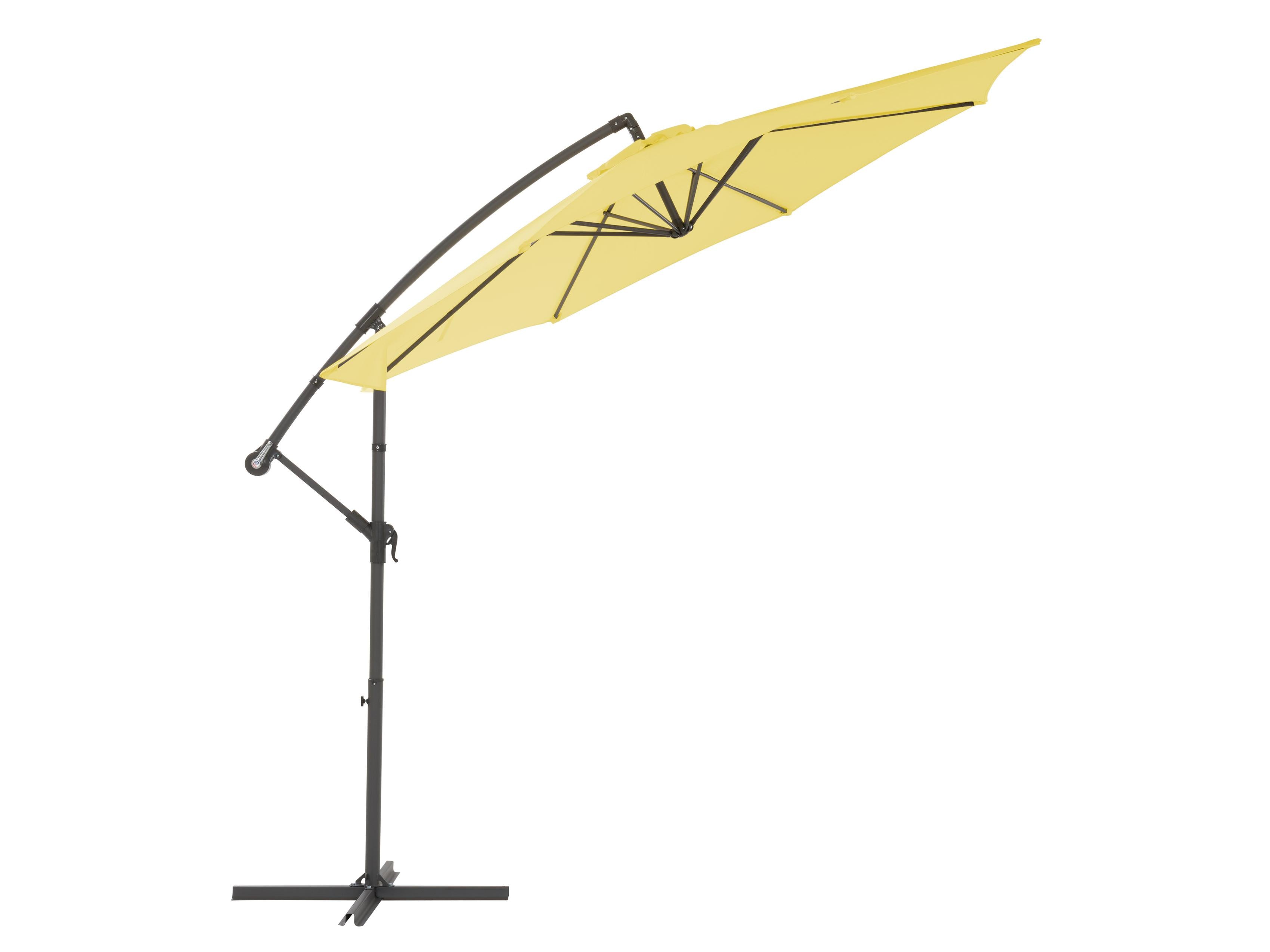 9.5ft Tilting Offset Patio Umbrella - Yellow Outdoor Sun Shade for Poolside, Garden, and Backyard Relaxation