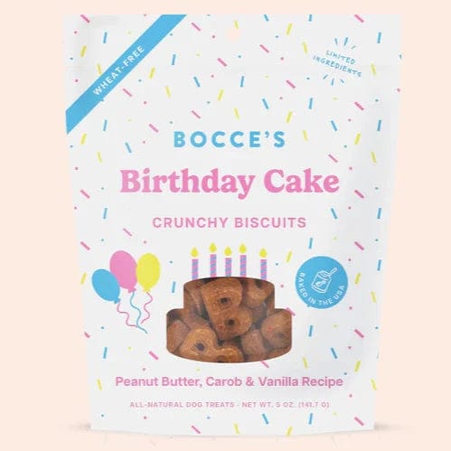 Bocce's Birthday Cake Crunchy Dog Treats - Healthy Natural Dog Biscuits for Training & Rewards - Perfect for Birthday Celebrations & Special Occasions