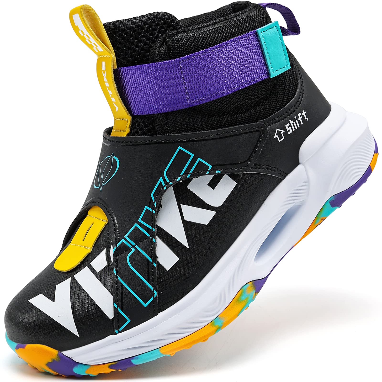 VITUOFLY Kids Basketball Shoes for Boys & Girls - Air Cushion Mid Top Sneakers for School, Training & Outdoor Sports | Non-Slip, Comfortable Running Shoes for Little & Big Kids | Perfect for Basketball Practice, Gym Class & Playground Activities
