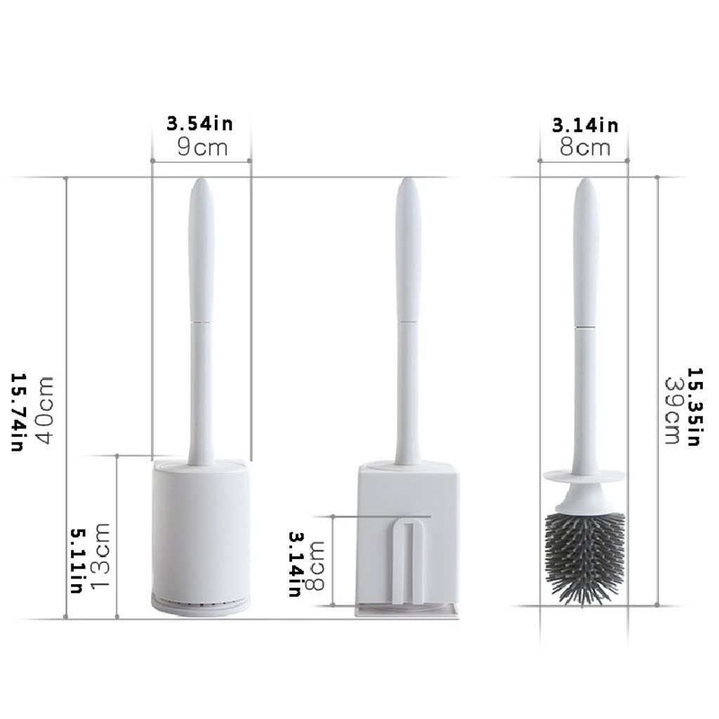 Premium Toilet Brush Set with Strong Bristles - Long Handle Bathroom Cleaning Brush for Deep Cleaning - Hanging Toilet Brush for Easy Storage (White) - Perfect for Bathrooms, Restrooms, and RVs