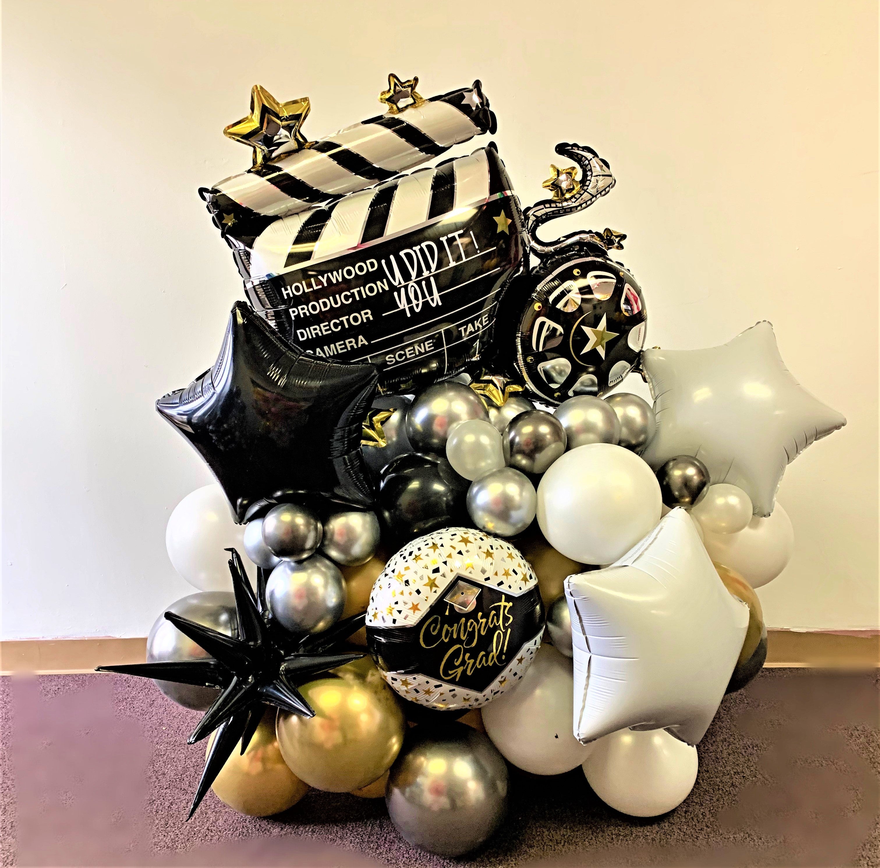 You're a Star Hollywood Balloon Bouquet - Glamorous Party Decorations for Birthdays, Movie Nights & Celebrations