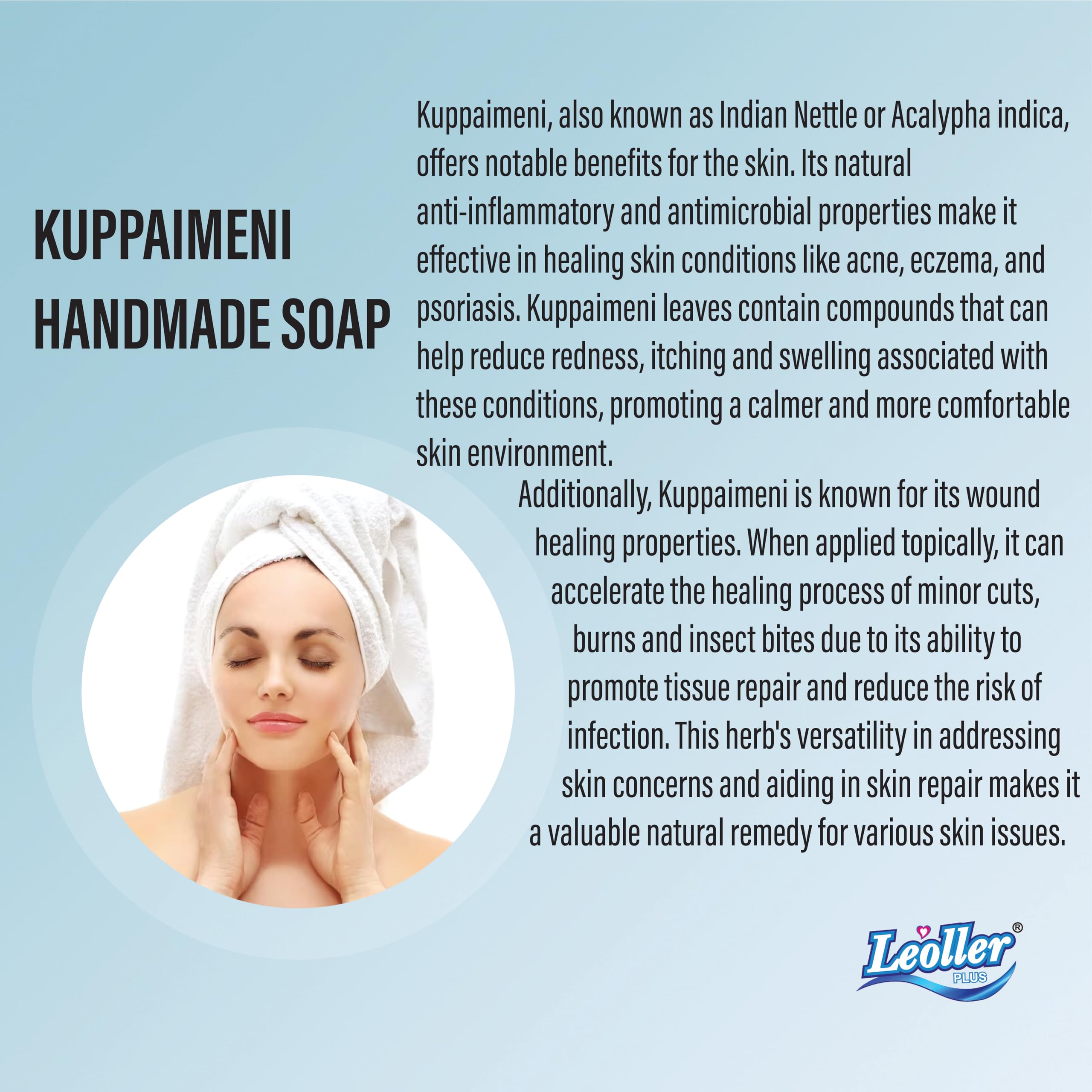 Leoller 100% Natural Handmade Kuppameni Soap - 4 Pack (100g Each) | Organic, Chemical-Free, Vegan Skincare for Face & Body | Perfect for Sensitive Skin, Daily Cleansing & Gift Sets