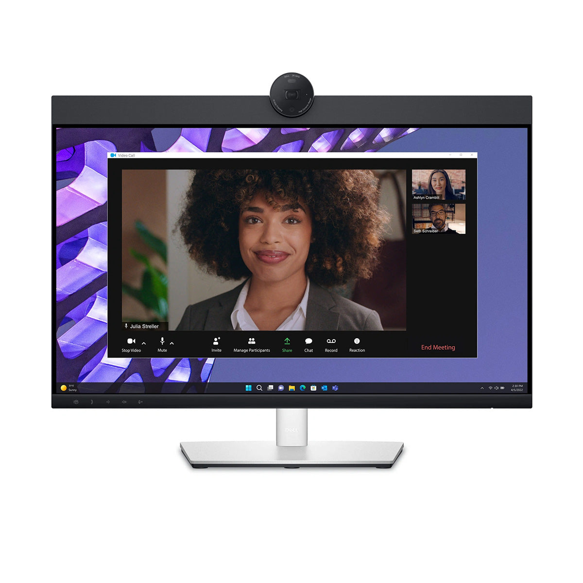 Dell P2424HEB 24-inch IPS FHD Monitor with Built-in Webcam - Perfect for Video Conferencing, Home Office, and Remote Work