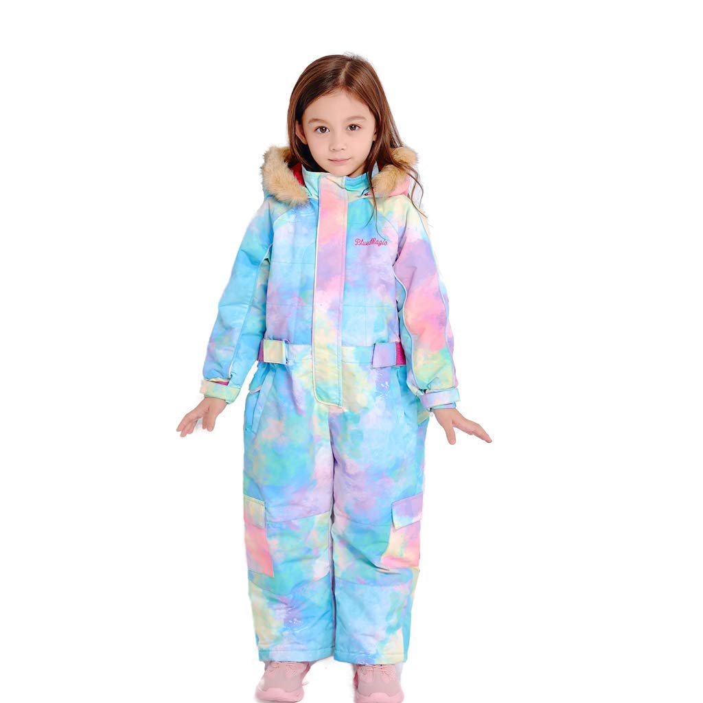 Kids Waterproof Snowsuit - Winter One Piece Ski Suit with Jacket for Boys & Girls | Warm Snowboarding Overalls for Outdoor Activities