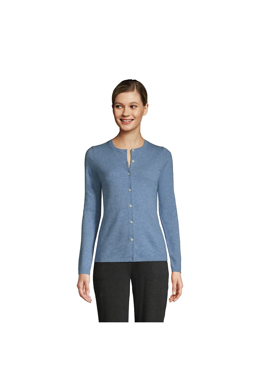 Lands' End Women's Tall Classic Cashmere Cardigan Sweater - Soft & Warm Winter Knitwear for Office, Travel & Casual Outfits