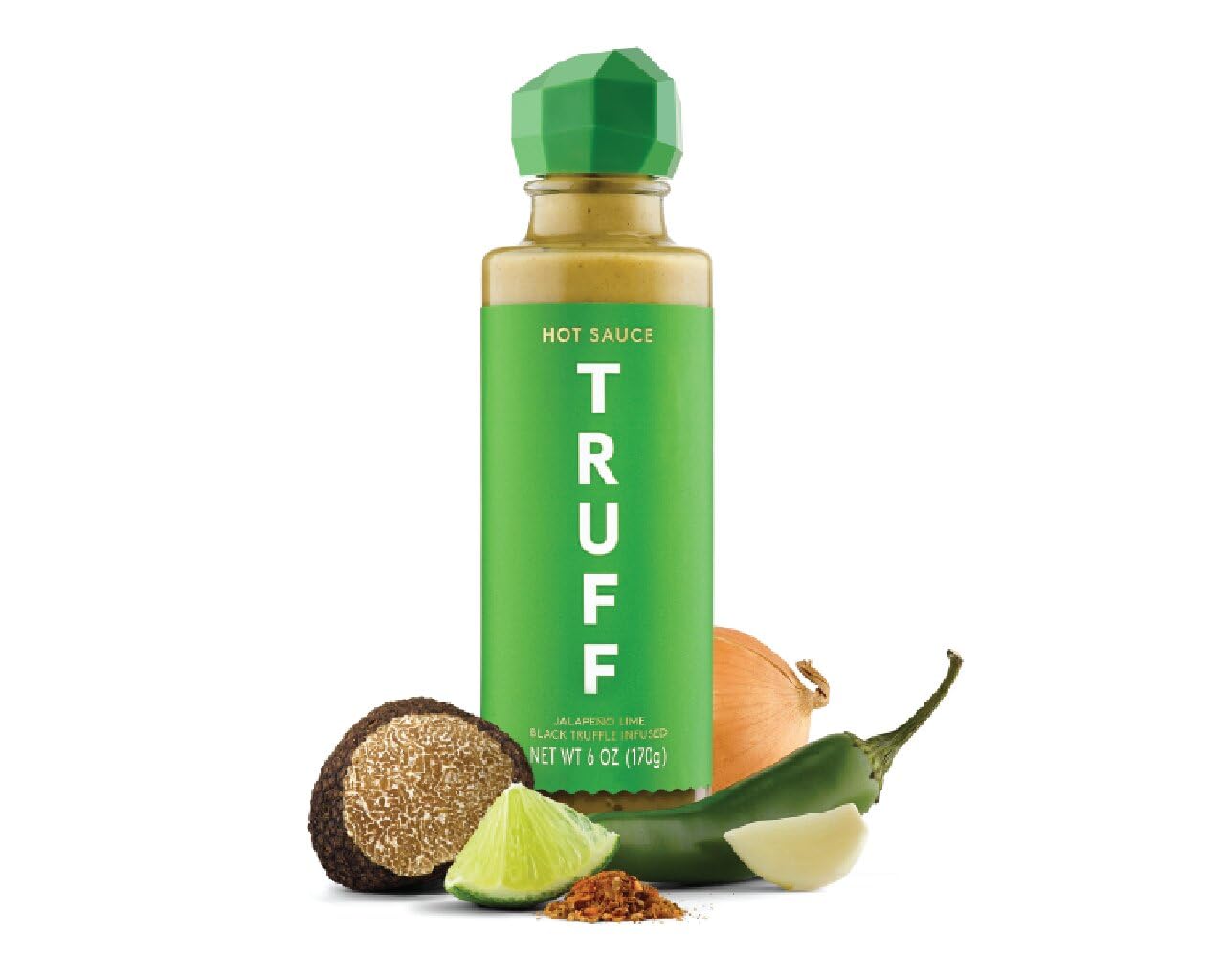 TRUFF Jalapeno Lime Black Truffle Infused Hot Sauce - 6 oz Bottle | Gourmet Spicy Condiment for Tacos, Burgers, Wings & Pizza | Premium Truffle Flavor Hot Sauce for Cooking & Gifting