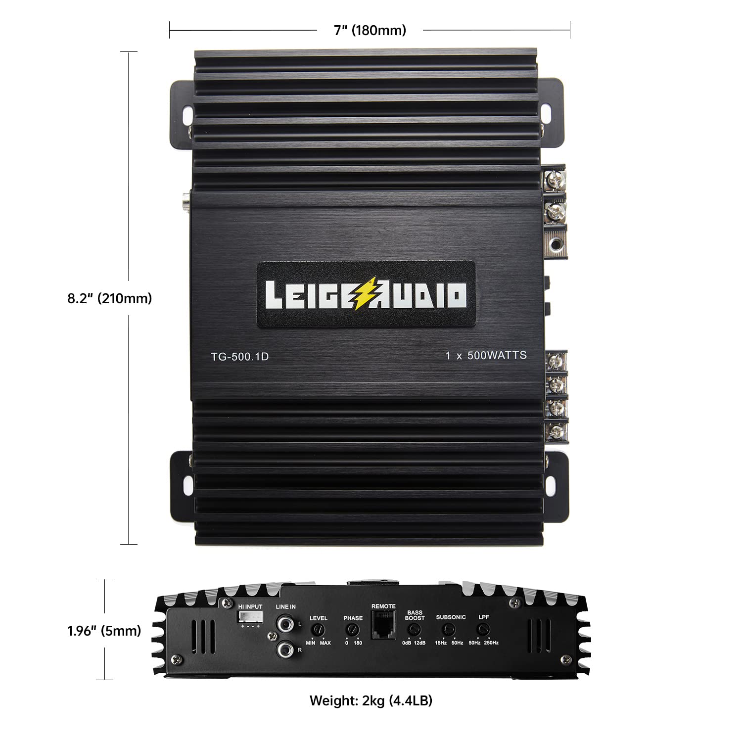 500W Mono Block Class D Amplifier - 1 Ohm Stable Car Subwoofer Amp for Deep Bass | Perfect for Car Audio Systems, Home Theater & DJ Setups
