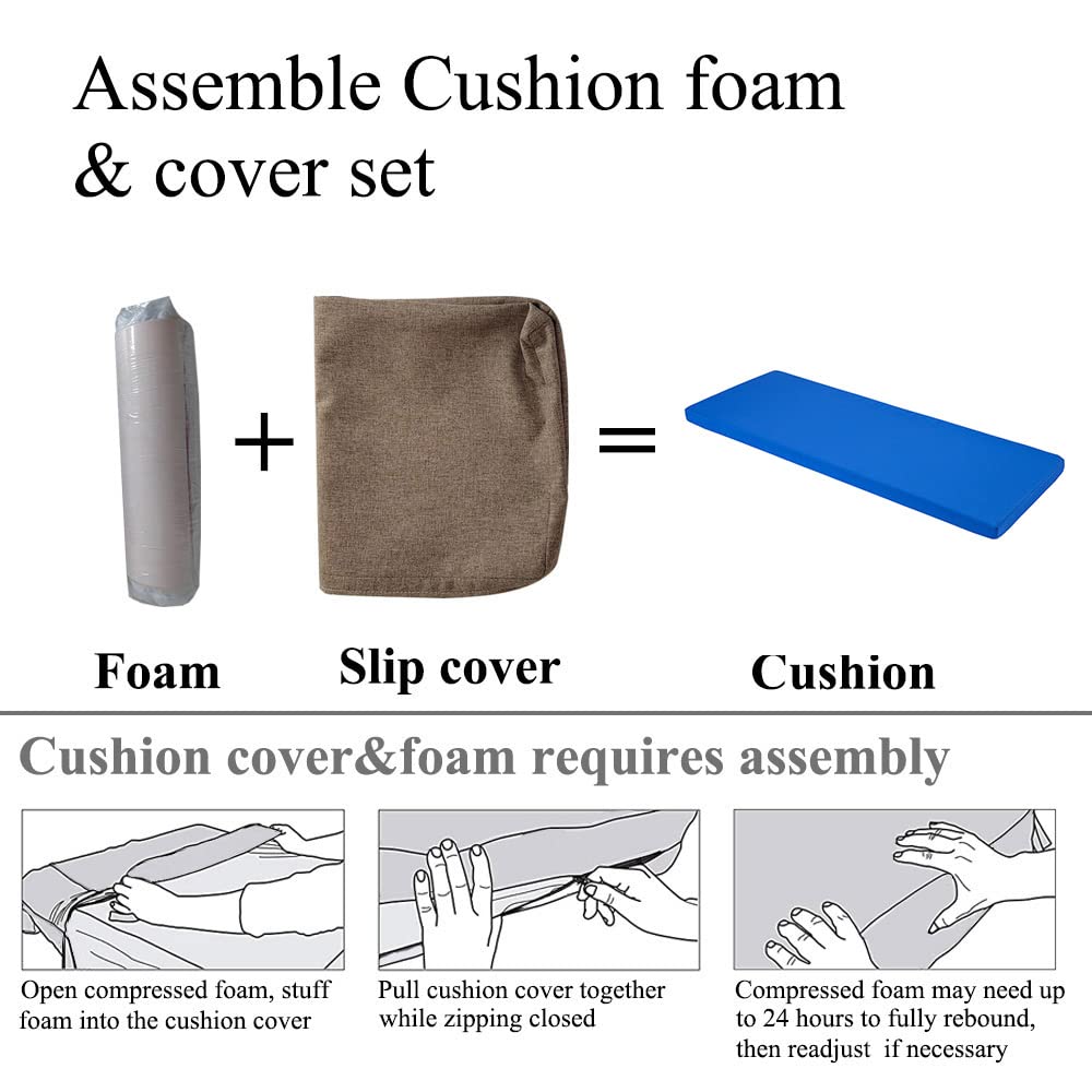 Waterproof Outdoor Bench Cushions for Patio Furniture - Durable Porch Swing & Garden Love Seat Cushion with Washable Cover | Perfect for Backyard, Deck & Outdoor Lounge