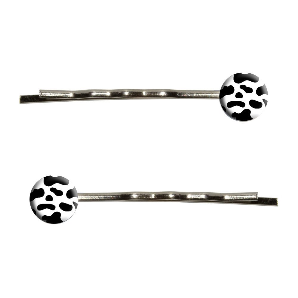 Cow Print Bobby Pins - 12 Pack Hair Barrettes for Women, Non-Slip Hair Clips for Styling, Perfect for Ponytails, Braids & Updos (Cute Cow Pattern Hair Accessories)