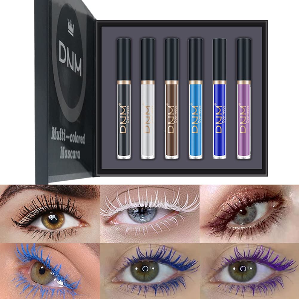 6 Colors Waterproof Rainbow 3D Fiber Lash Mascara Set - Volumizing & Lengthening Colored Mascara for Dramatic Eye Makeup - Perfect for Parties, Cosplay, and Special Occasions