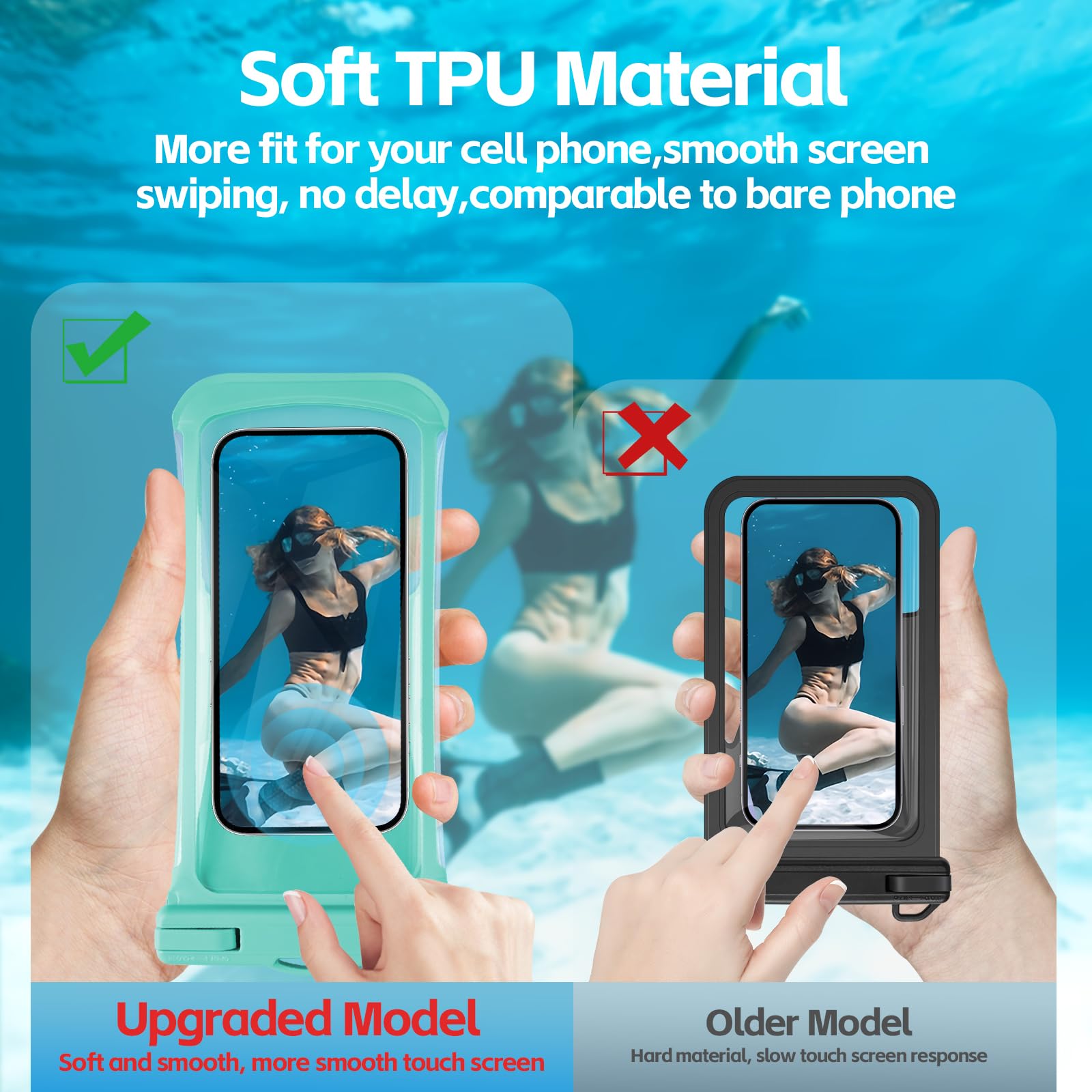2 Pack Waterproof Phone Pouch for iPhone 15 14 13 12 Pro Max & Galaxy S24 S23 Pixel (Up to 8
