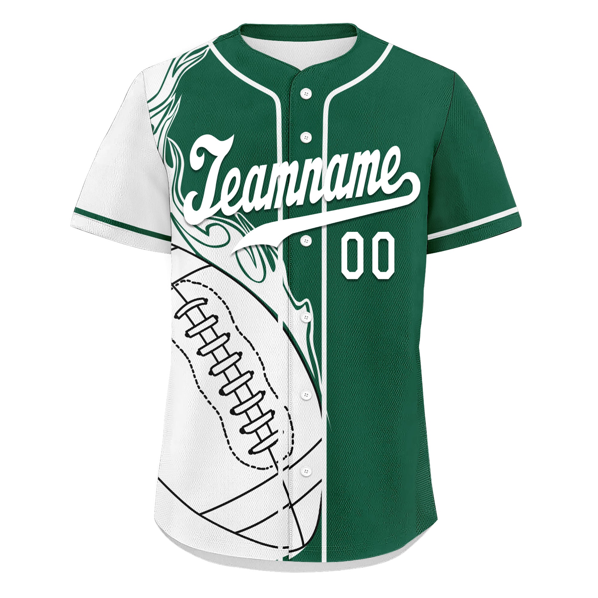 Custom Green & White Classic Style Personalized Authentic Baseball Jersey - UN002 D0b0a00 b0 - Perfect for Team Sports, Fan Events & Casual Wear