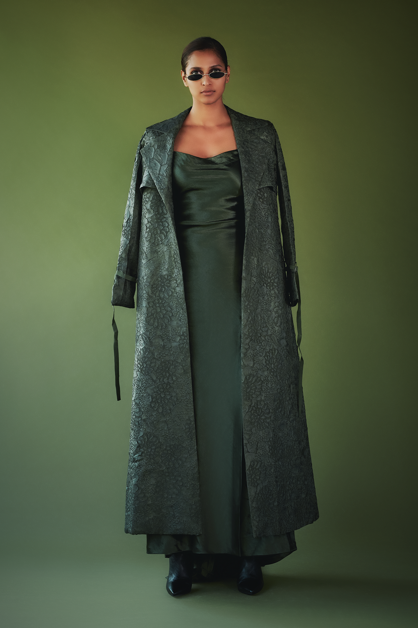 Olive Green Slip Dress for Women - Elegant Satin Midi Dress with Adjustable Straps | Perfect for Evening Parties, Date Nights & Special Occasions