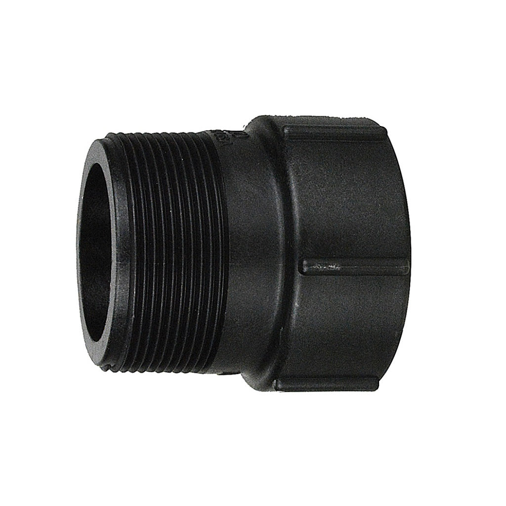 G16008PB 200 Poly Female Buttress Tote Adapter x 2 Male NPT - Heavy Duty Plastic Pipe Fitting for Industrial, Agricultural & Plumbing Applications