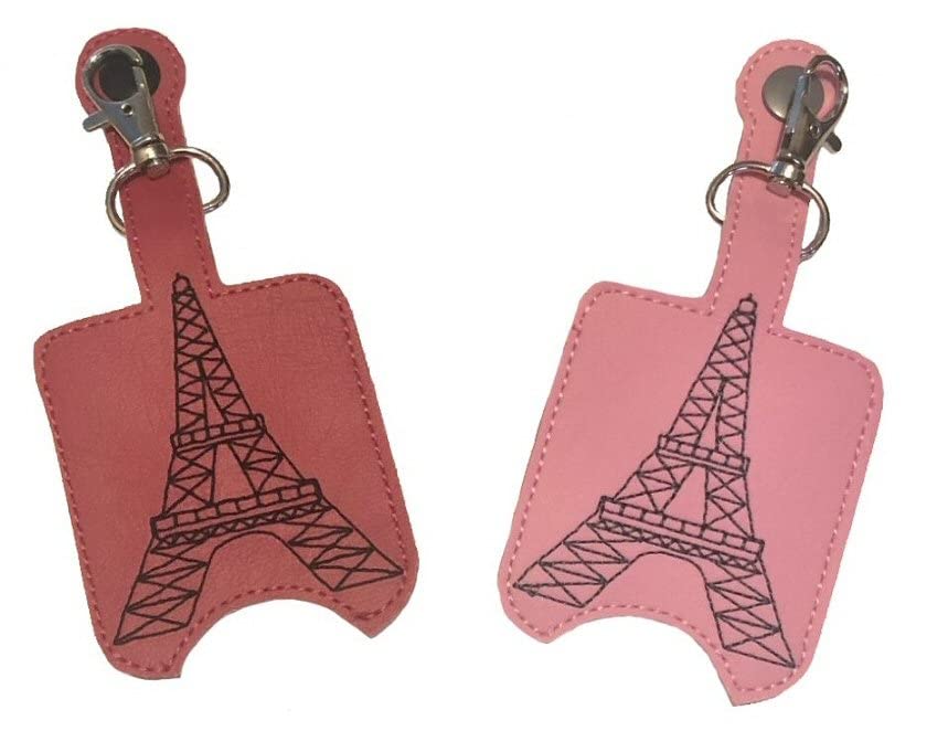 Eiffel Tower Hand Sanitizer Holder Keychain - Portable Sanitizer Bottle Clip for Purse, Backpack & Travel Accessories - Paris Themed Gift for Women