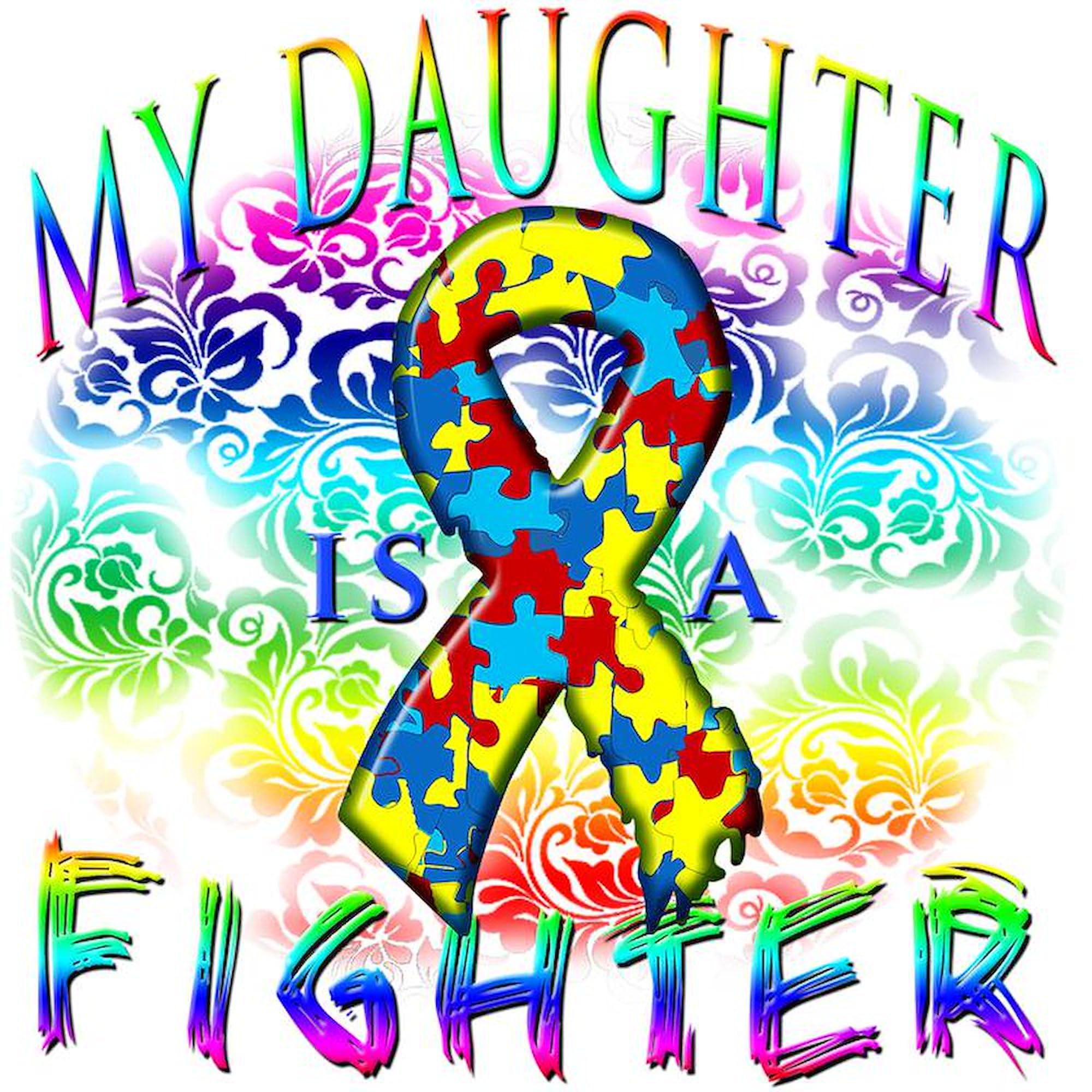 My Daughter Is A Fighter - 3x3 Inch Square Car Magnet - Strong Magnetic Bumper Display - Perfect for Parents to Show Support on Cars, Trucks, and Vehicles