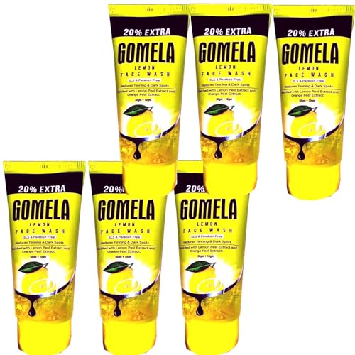 GOMELA Lemon Face Wash - Paraben Free, Gentle Cleanser for Acne & Oily Skin - Pack of 6 - Daily Skincare Routine for Clear & Fresh Face