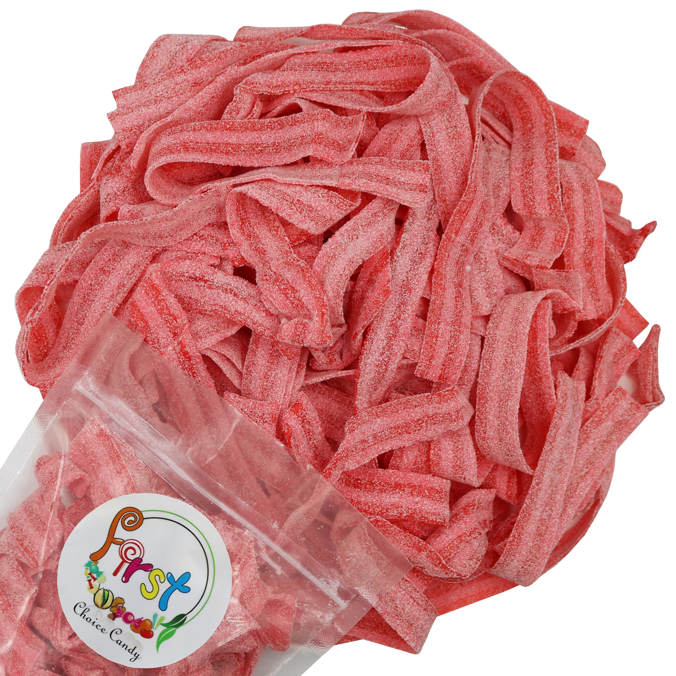 Sour Gummy Belts Candy - 1 LB Bulk Pack (Raspberry & Cherry Flavors) - Perfect for Parties, Movie Nights & Snacking